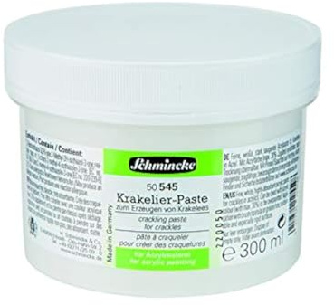 Schmincke Krakelier-Paste, 300 ml, 50545048, Pastose Acrylpaste zum Erzeugen von weißen Krakelees in der Acrylmalerei, strukturierende Gestaltungen