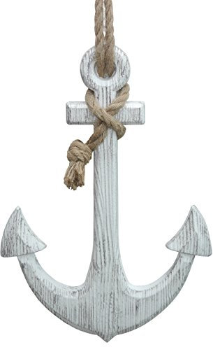 Anker mit Tau XXL beige gerillt Deko Anker Holz Anker XXL 60 cm