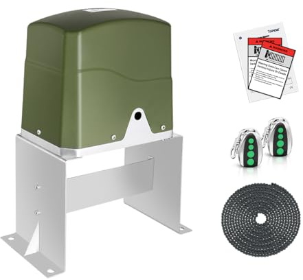 TOPENS CK700 Ouvre-portail coulissant automatique avec 2 télécommandes (4 boutons) pour portail coulissant jusqu'à 1600 lbs et opérateur de portail de 40 m