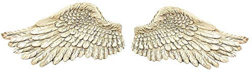 Garden mile Large White Angel Wings Wall Art For Bedroom And Living Room Decor Unique Aged Finish Ornaments Angel Wings Hanging Home Accessories For House Decoration For Living Room Wall Decor