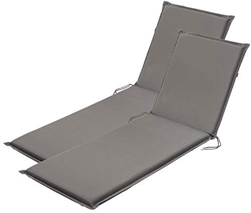 Traumnacht Komfort 2er Set Liegenauflagen Outdoor anthrazit mit abnehmbarem Bezug, 190 x 58 x 6 cm, Öko-Tex zertifiziert, produziert nach deutschem Qualitätsstandard