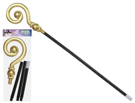 ATOSA bastón espiral dorado 127 cm para personajes navideños o fantásticos