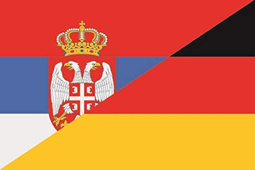 U24 Flagge Fahne Serbien-Deutschland 90 x 150 cm