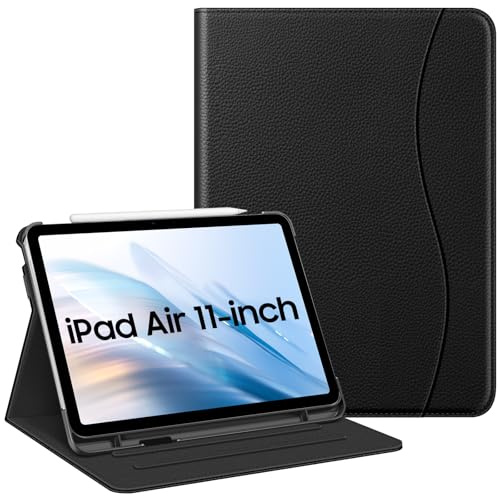 Fintie Case for iPad Air 11-inch M4/M3/M2 (2026/2025/2024), iPad Air 5th/4th Generation (2022/2020) 10.9 Inch, Multi-Angle Viewing Protective Cover with Pencil Holder & Pocket, Black
