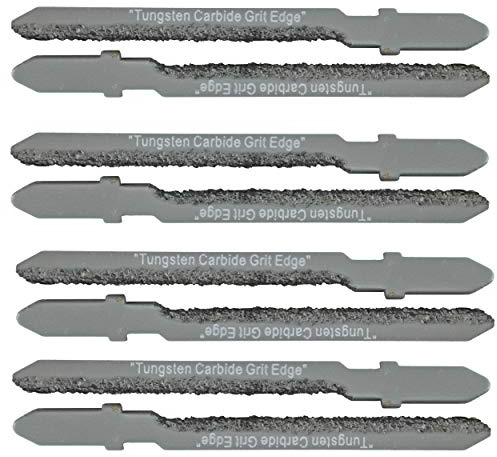 Carbide Jigsaw Blades 8x T Shank Scroll Jigsaw Blades Drywall Hardie Board Fiberglass Jigsaw Blade Low Density Tile Saw Blades Cutting Backerboard Abrasive Materials Tungsten Carbide Grit Edge Blades