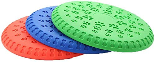 CLQ Hund Frisbee Gummispielzeug 9 Zoll Hund Frisbee Trainingsspielzeug, Geeignet Für Große Hunde 3 Frisbees