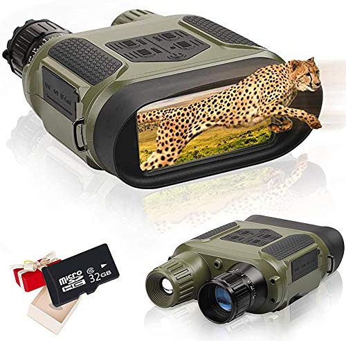 Digital Nachtsichtgerät 7x31mm Zoom Nachtsichtfernglas 1300ft Betrachtungsbereich Nachtsicht Infrarot Fernglas mit 4 LCD Bildschirm und 32G Speicherkarte IR Kamera zum Aufnahmen Bilder/Videos