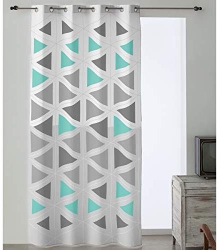 Camatex Lanovenanube - Cortina confeccionada con ollaos Celia - 150x260 cm - Color Gris