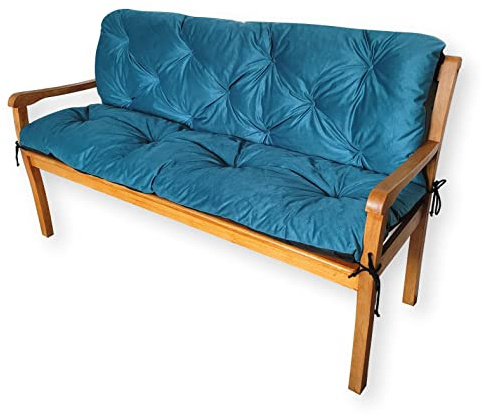 4L Textil Gartenbankauflage Hollywoodschaukeln Bankauflage Bankkissen Sitzkissen und Rückenkissen Polsterauflage Gartenpolster Pflegeleicht Palettenkissen Pallettensitzkissen (120x50x50 cm, Türkis)