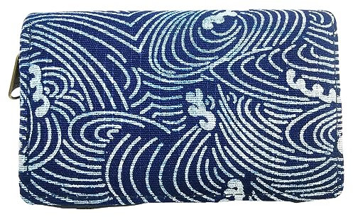 PANASIAM Portemonnaie Geometrix | Geldbörse aus Baumwolle | 2 Größen | Geldbeutel Purse Wallet | vegan & fair, Ocean, 15x10cm