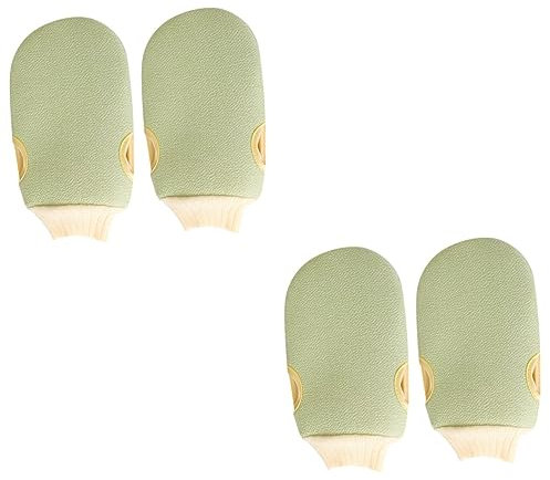 FOMIYES 4stücke Exfoliating Peeling Handschuhe Für Körper Universelle Duschtücher Hellgrün Für Sanftes Peeling Und Massage Der Haut Geeignet Für Hauttypen