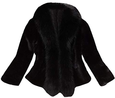 Pälsjacka dam bröllop pälskappa svart/vit pälsjacka elegant pälsrock midja vinterrock stora storlekar gosig jacka övergång vinterjacka tjock lång krage rockar modern päls kofta S-4XL, svart, M