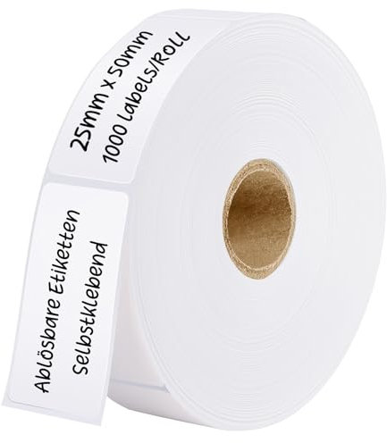 KTRIO Etiketten Selbstklebend, Wasserdicht, Rückstandslos Haftender Klebstoff, zum Kennzeichnen von Datum, Adresse. zum Sortieren von Dateien, Lagerbehältern, Küchenutensilien. 1000 Stück, Weiß.