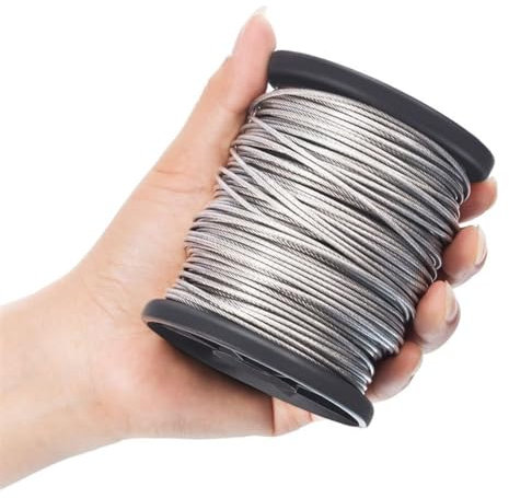 LIUCHUCHU Stahlseil 1,5/2/3mm*50 m Edelstahldrahtseil, die Starke Leitung beständig ist PVC Beschichtete Flexible Wäscheleine Kit Drahtseil (Größe : 2mm)