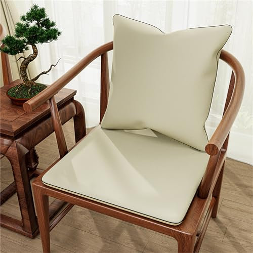 ZOYIEP 2er Set Sitzkissen Kopfkissen, Leder Stuhlkissen,Kissenbezug Kissen für Bett und Dekokissen Sitzpolster Sofakissen Sitzkissen Outdoor Deko Aesthetic (Reisweiß,50 x 50 cm)