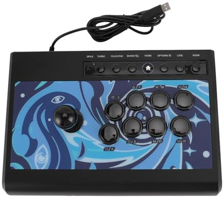 Asixxsix Arcad Stick, 8 Keys Retro Gaming Fight Stick Joystick DP and LS Modes Plug and Play Arcad Fighting Stick Controller with USB Port Turbo Sound Function for Lite PC