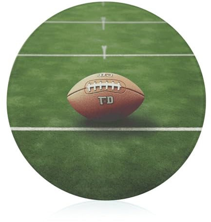 Schneideblock, Fußballfeld, Ball, Sport, Glasschneidebretter, runde Schneidematte, tragbare Schneidematten für Küchenzubehör, leicht zu reinigen
