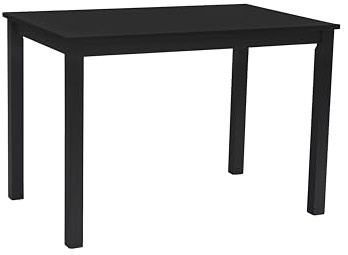 Woodroom Kota Esstisch aus Massivholz 110 x 70 cm, Schwarz, kompakter Tisch für kleine Räume