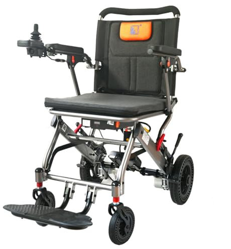 QAZNHODDS Electric wheelchair for the disabled Aluminum alloy folding wheelchair Lithium battery lightweight scooter for the elderly