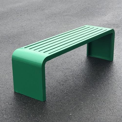 Wetterfeste Outdoor-Bank mit Stahlrahmen, Premium-Metall-Blumenbank für Garten und Terrasse, 99,8 x 40,1 x 45,2 cm, Farbe: H)
