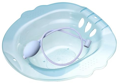 Tragbares Sitzbad über der Toilette Tragbares Bidet mit Spülung Überlaufschutz Bidetaufsatz mit großer Kapazität für Hämorrhoiden Postpartale private Pflege Blaues tragbares Bidet Tragbares Bidet für