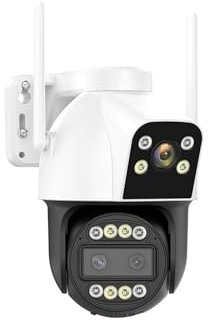 ZKLGS Videocamera Sorveglianza, 4G IP Camera Esterna 4K HD 10X Zoom Tre Lenti Doppio Schermo Sim Card Telecamera PTZ Ai Tracking Video Sorveglianza CCTV Cam per Uso Esterno e Domestico(4K 4G No Card)