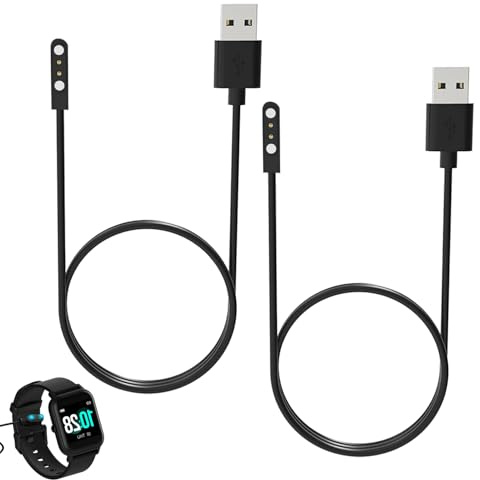 keyxer Chargeur Montre Connectée, Câble USB 2 Broches de Charge Magnétique Chargeur Smart watch,4 mm Câble Charge Montre Connectée pour Les Montres Intelligentes