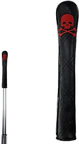 Testa di allineamento da golf - Coperchio in pelle PU | Contiene 2 bastoncini di allineamento, copertura del club per un bastone di allineamento, un design elegante e protettivo, un regalo