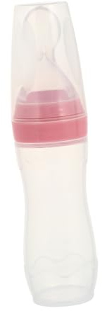 EPIGEIST Quetschflasche Squeeze Feeder Silikon Getreideflaschen 120ml Mit Löffel Pink Für Zahnende Babys Selbststehend Lebensmittelecht