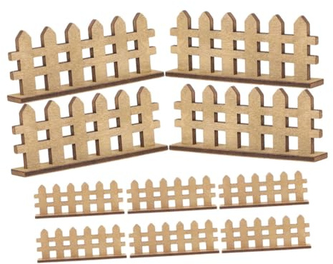 VALICLUD 12pcs Miniature Wood Picket Fence for Dollhouse and Fairy Garden Sturdy Weather Resistant Wooden Fence Easy Assembly for DIY Flowerpot Decoration and Micro Landscape Crafting
