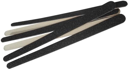 REMOS Sandblattfeilen Fingernägel 2-seitig 10 Stück/Packung schwarz | Doppelseitige Nagelfeile mit Körnung 100/180 zum Kürzen, Formen und Glätten von Natur-, Acryl- und Gelnägeln.
