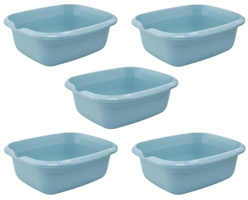 keeeper björk 5x Universal-Schüssel mit Ausguss, Eckig, 9 l, 38 x 32 cm, Nordic Blue