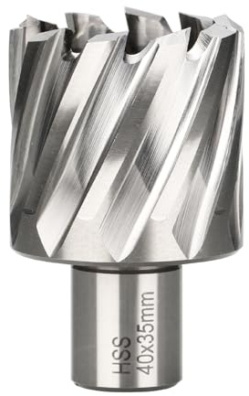 BALUGAEA HSS kärnborr 40 mm skärdiameter, 19 mm världsdonskap | 35 mm skärdjup, M2AL-HSS kärnborr för magnetborrar, tillbehör för magnetiska borrmaskiner.