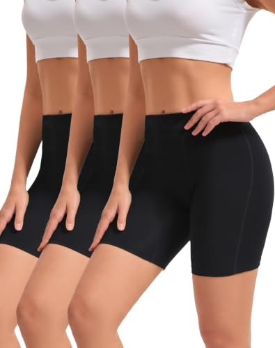 INNERSY Boxershorts för kvinnor, bomull, kalsonger, hög midja, trosor, anti-skavning, underkläder, 3-pack