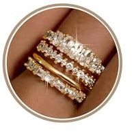 ZHESHY Gold/Silver Stacking Rings for Women Teen Girl Dainty Thumb Ring Set