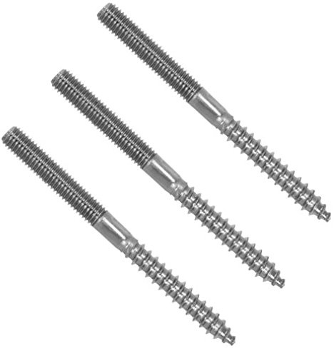 3 Stück M6x90 Edelstahl A4 Stockschraube Rechtsgewinde Stockschrauben Schraubstifte Gewinde Schraube Stift