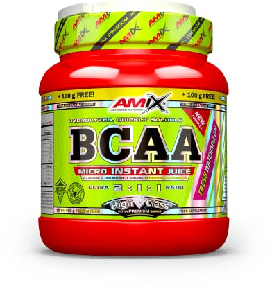 AMIX Nutrition | BCAA Instant Juice | Aminoácidos Ramificados 2:1:1 | Sabor a Naranja | 400 g + 100 g Gratis | Aumenta Energía y Resistencia | BCAA Polvo | Quemador de Grasa