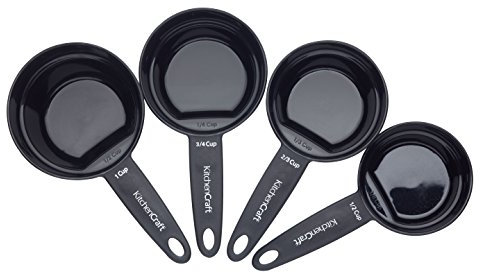 Kitchen Craft - Misurini magnetici impilabili, Set di 4 Pezzi, Colore: Nero