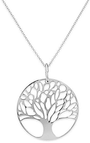 925 Solid Sterling Silver Tree Of Life Pendant With 18 Sterling Silver Curb Chain Gift Boxed