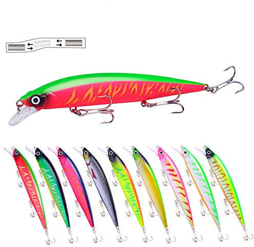 CULASIGN Wobbler Kunstköder Set 9 Stück Wobbler Hecht Forellen Angel Köder für Hecht, Zander, Barsch und Wels (9 Stück 14cm/18.3cm)