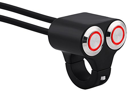 Keenso Universal 7/8inch 22mm Motorrad Lenkerschalter, Motorrad Lenker Bremse Nebelscheinwerfer Griff On/Off Grip Schalter(Type D)