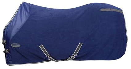 Weatherbeeta Fleece Standard Neck Cooler Rug 7ft3 Dark Blue Grey White