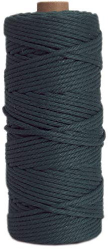 Makramee-Baumwollkordel, 3 mm, 109 yd, 21 farbige Baumwollseil, Bastelschnur für Heimwerker, Basteln, Stricken, Pflanzenaufhänger, Weihnachten, Hochzeitsdekoration (schwarzgrün, 3 mm - 90 m)
