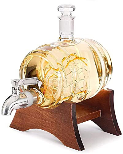Classico Barile Di Whisky Caraffa Con Rubinetto Botte Di Vino Con Rubinetto 1000ML Barile Di Whisky Bottiglia Di Whisky Barile Di Vetro Personalizzato Dispenser Di Alcol