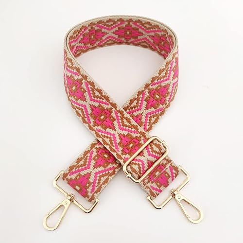 PTNKUIIY Verstellbarer Schulterriemen 5CM, 80-130cm Bunt Taschengurt Schultergurt Ersatzgürtel Tragegurt Umhängegurt für Handtaschen für Damen Herren, Mädchen DIY Zubehör für Tasche,Rose