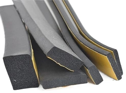 1Pc * 2M / 5M Striscia di tenuta in spugna autoadesiva in gomma Adesivo su un lato EVA Schiuma nera Anti-collisione Larghezza 10-30mm Spessore 2-20mm Guarnizione di tenuta ( Size : 20mm x 20mm x 2m )