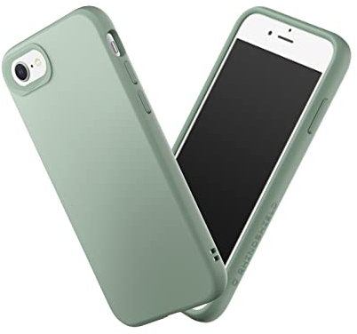 RhinoShield Case kompatibel mit [iPhone SE 3 / SE 2/8 / 7] | SolidSuit - Stoßdämpfende & schlanke Schutzhülle mit Premium Finish - 3.5 Meter Fallschutz - Austauschbare Kamera-Ringe - Salbeigrün