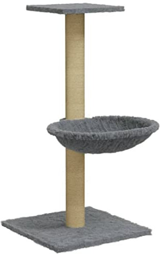 Bussandri Exclusive - Kratzbaum mit Sisal-Kratzsäule Hellgrau 74 cm