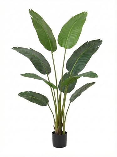 Valyria Home | Ave del Paraíso Artificial 120 cm | Strelitzia Tropical Realista para Decoración de Hogar y Oficina | Planta Artificial Elegante y Decorativa
