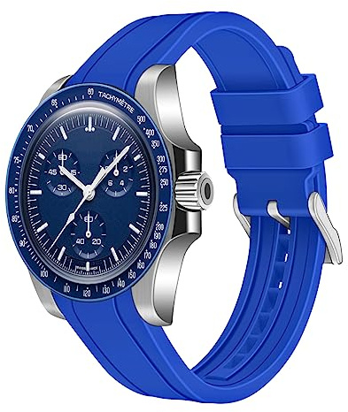 Juntan 20mm 22mm Uhrenarmbänder für Damen Herren Gebogene Enden Silikon Armband Weichem Kautschuk Sport Ersatz Uhrenarmband für Moonswatch Schnellverschluss Armbänder Männer Frauen